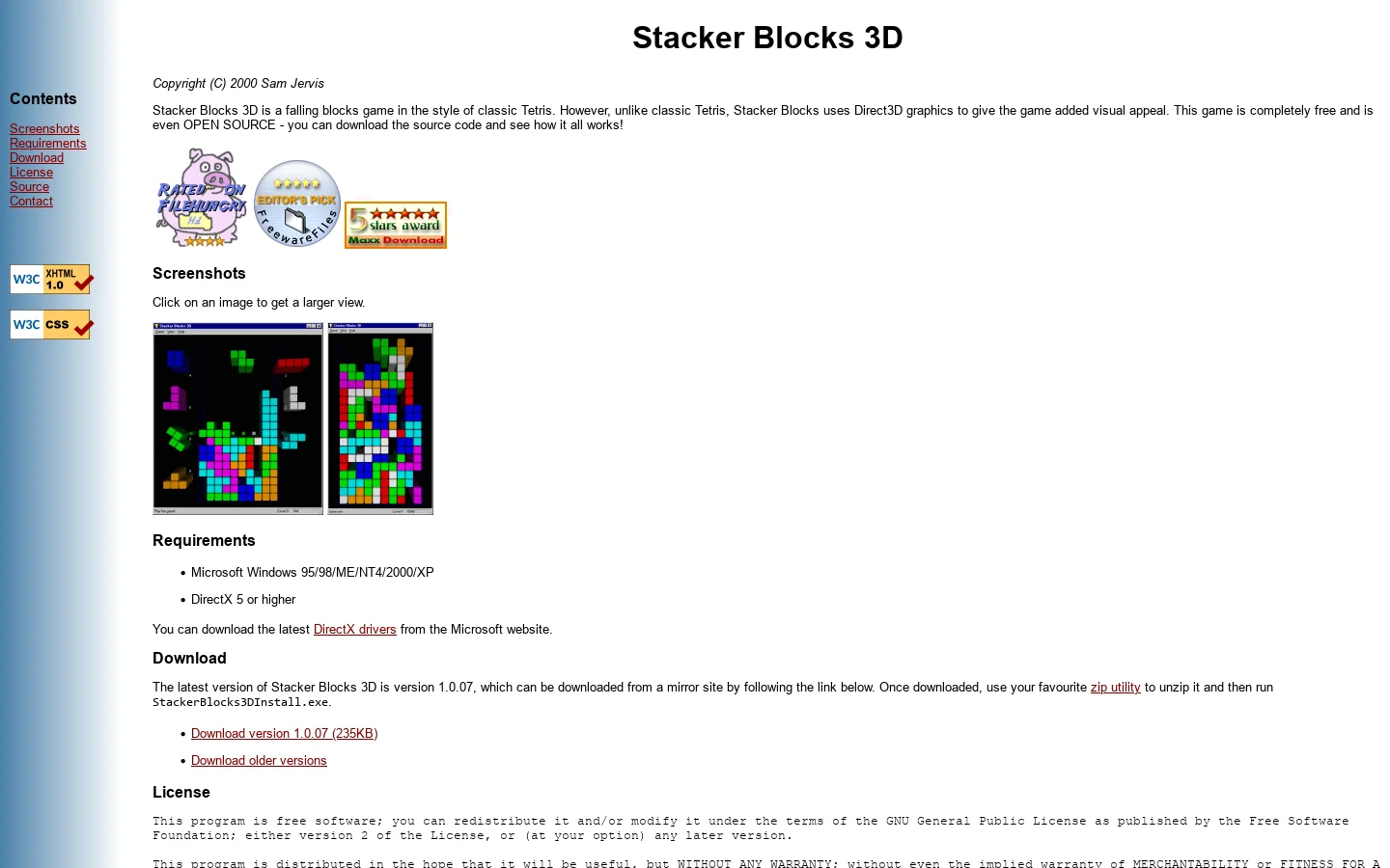 Stacker Blocks 3D Homepage screenshot
