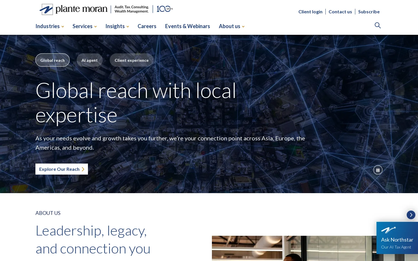 Plante Moran Homepage screenshot