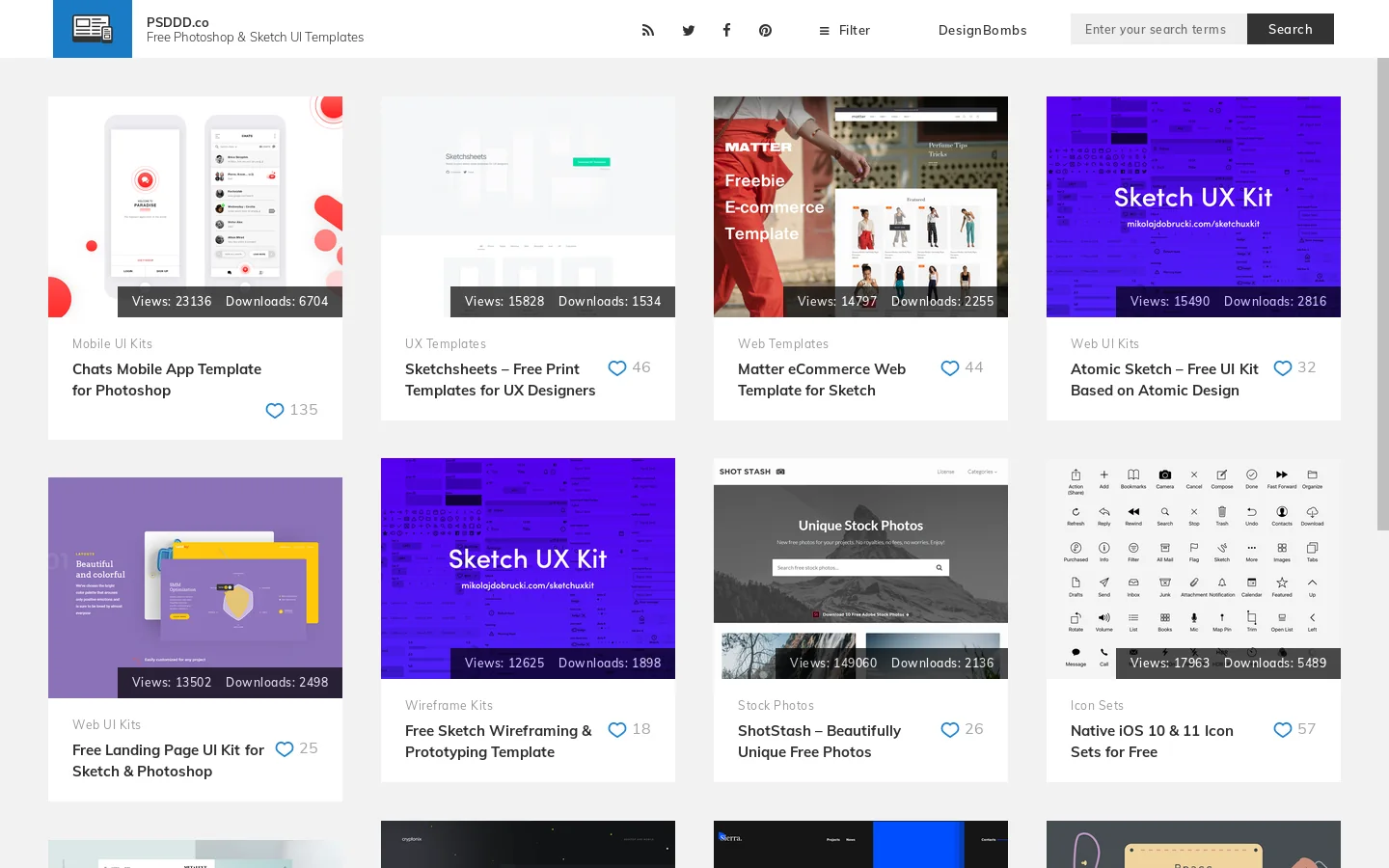 PSDDD.co Homepage screenshot