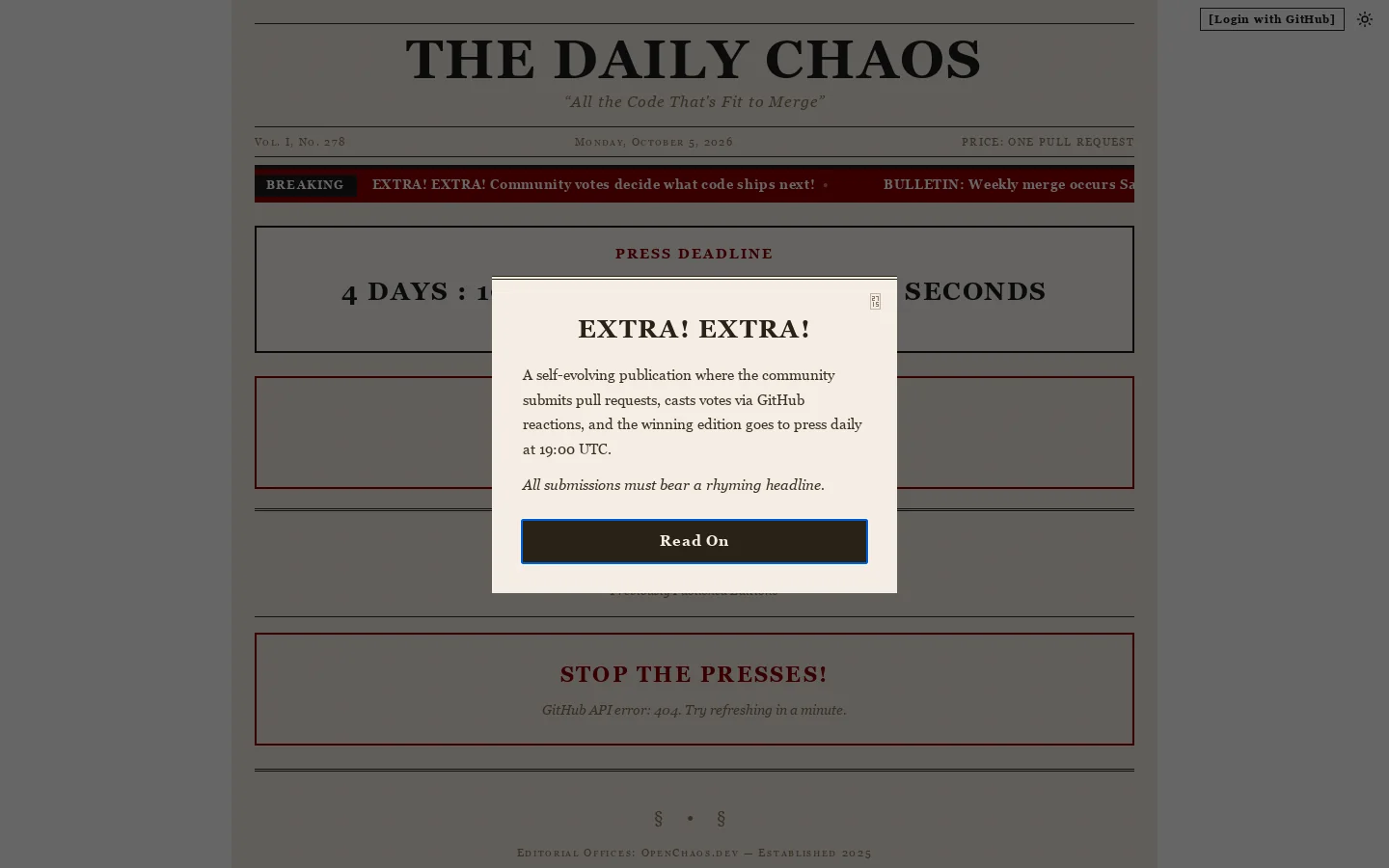 OpenChaos.dev Homepage screenshot