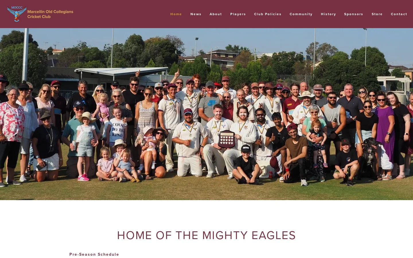 Marcellin Old Collegians Cricket Club Homepage screenshot