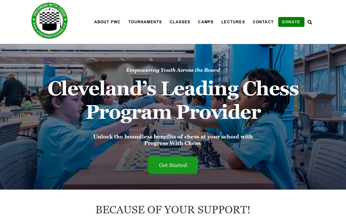 Progress With Chess Homepage screenshot
