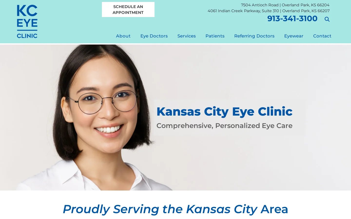 Kansas City Eye Clinic - Overland Park Eye Doctor Homepage screenshot