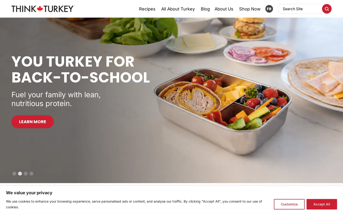 Great Tastes of Manitoba – Think Turkey Homepage screenshot