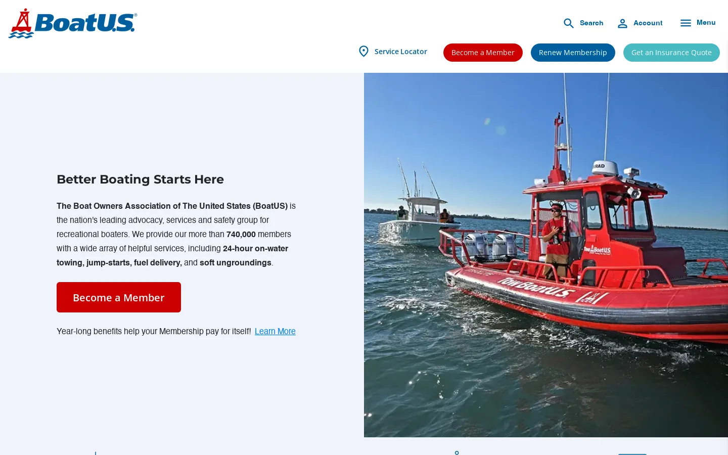 BoatUS Homepage screenshot