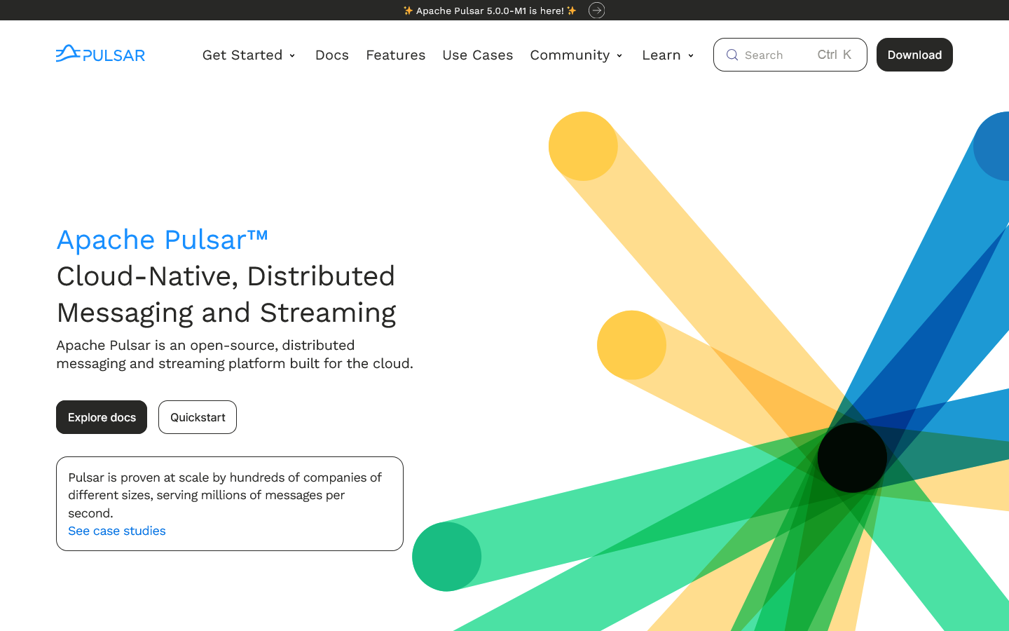 Apache Pulsar Homepage screenshot