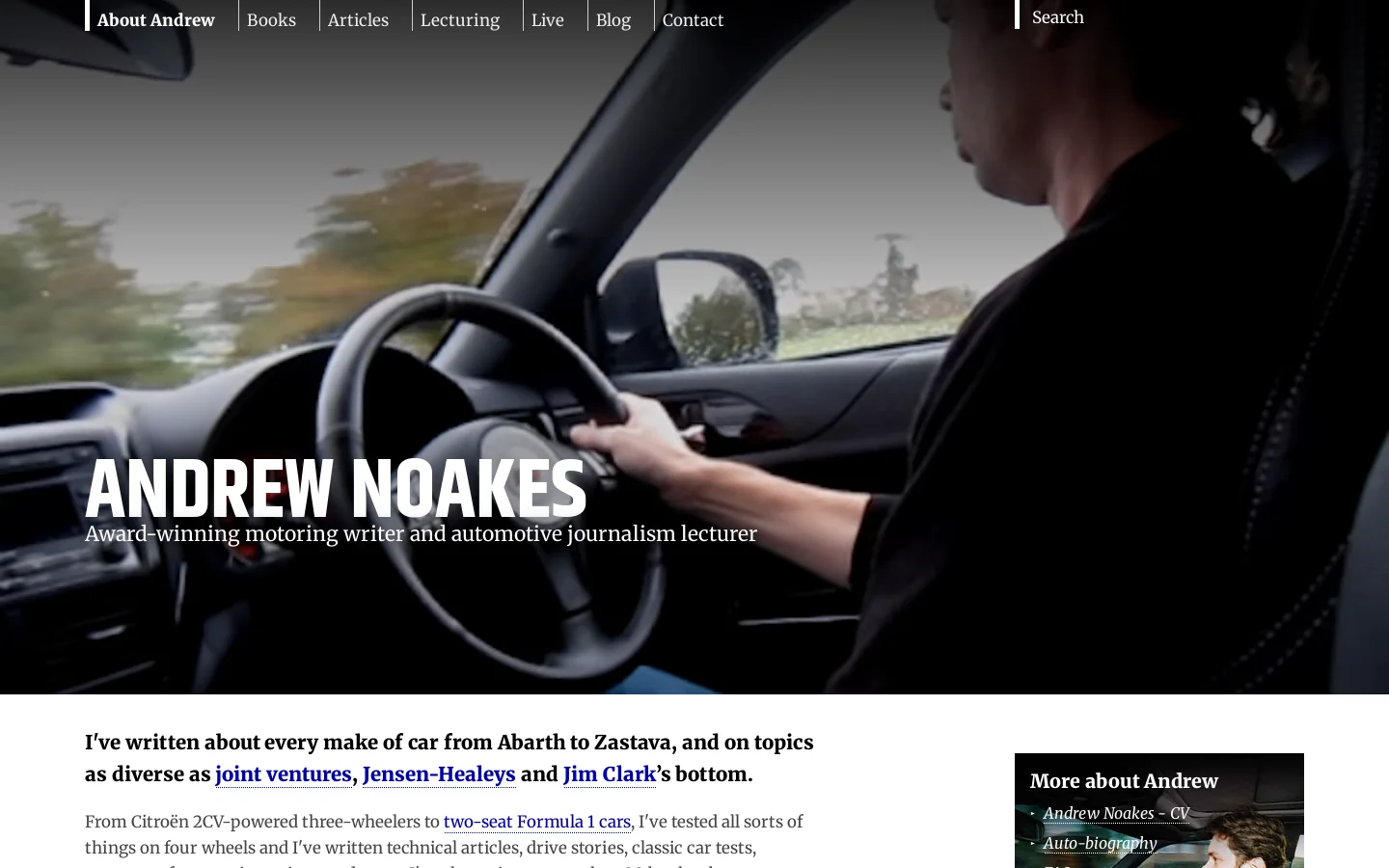 Andrew Noakes Homepage screenshot