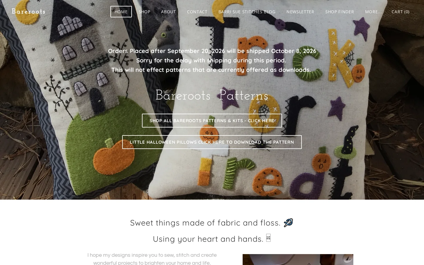 Bareroots Homepage screenshot