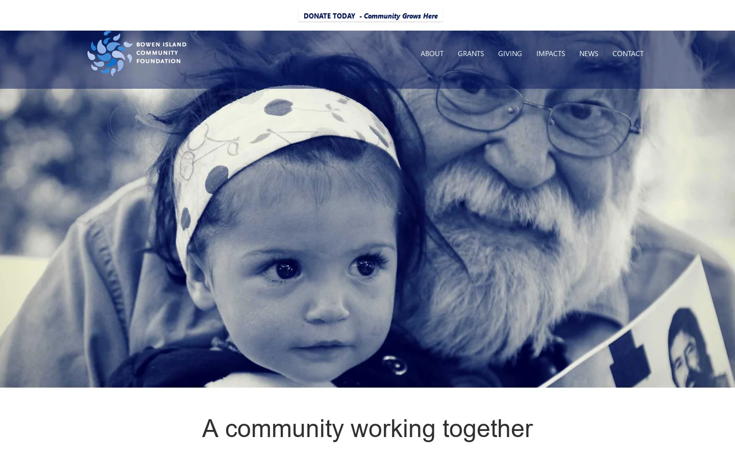 Bowen Island Community Foundation – Community Grows Here Homepage screenshot