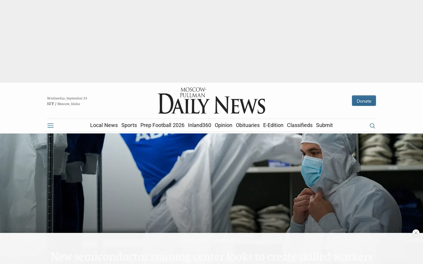 Moscow-Pullman Daily News Homepage screenshot