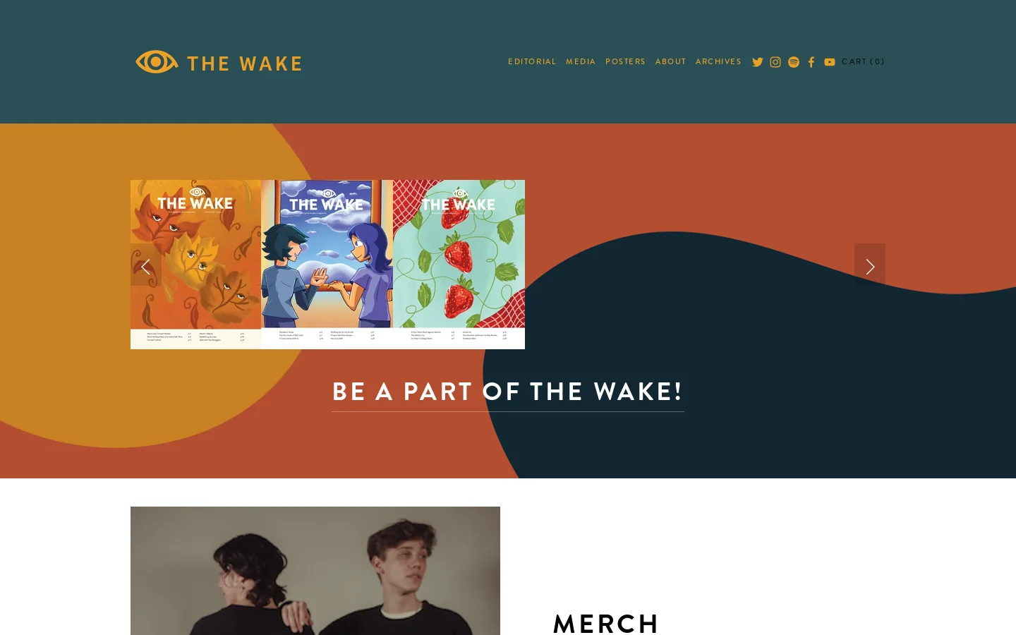 The Wake Homepage screenshot