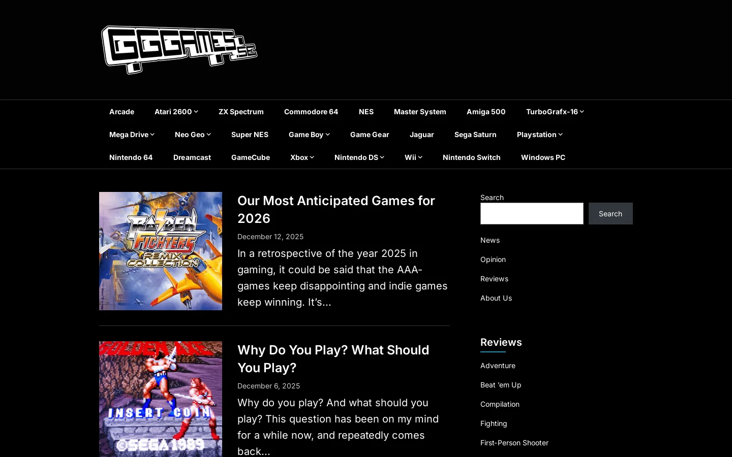 GGGames.se Homepage screenshot