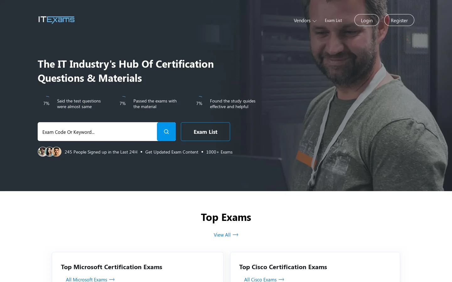 ITExams.com Homepage screenshot
