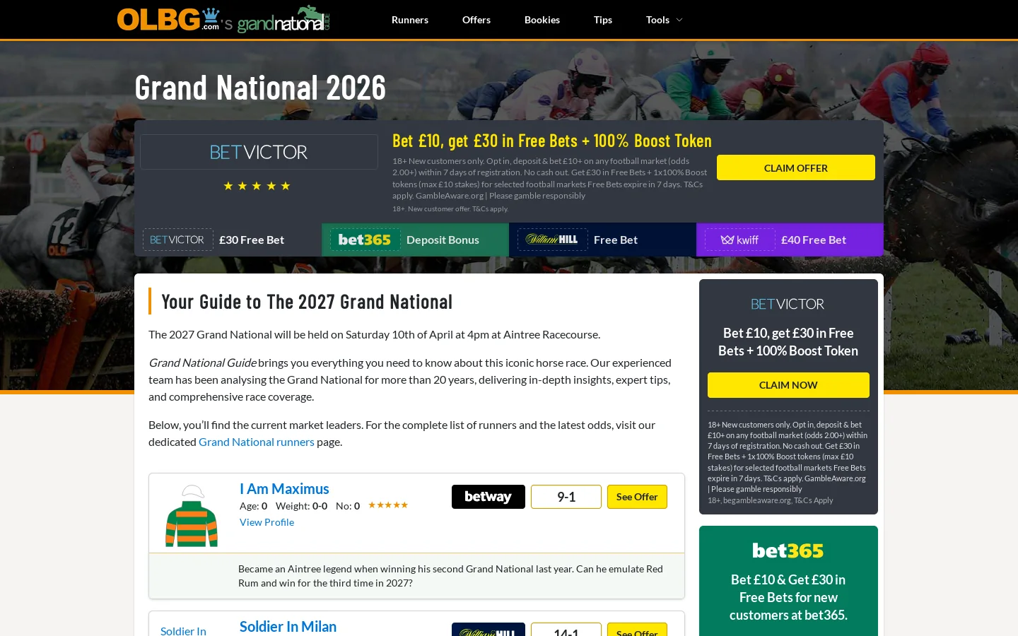 Grand National Guide Homepage screenshot