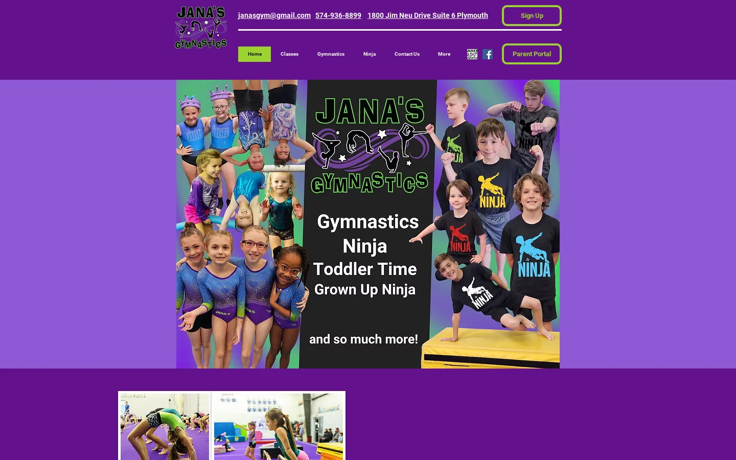 Jana's Gymnastics Homepage screenshot