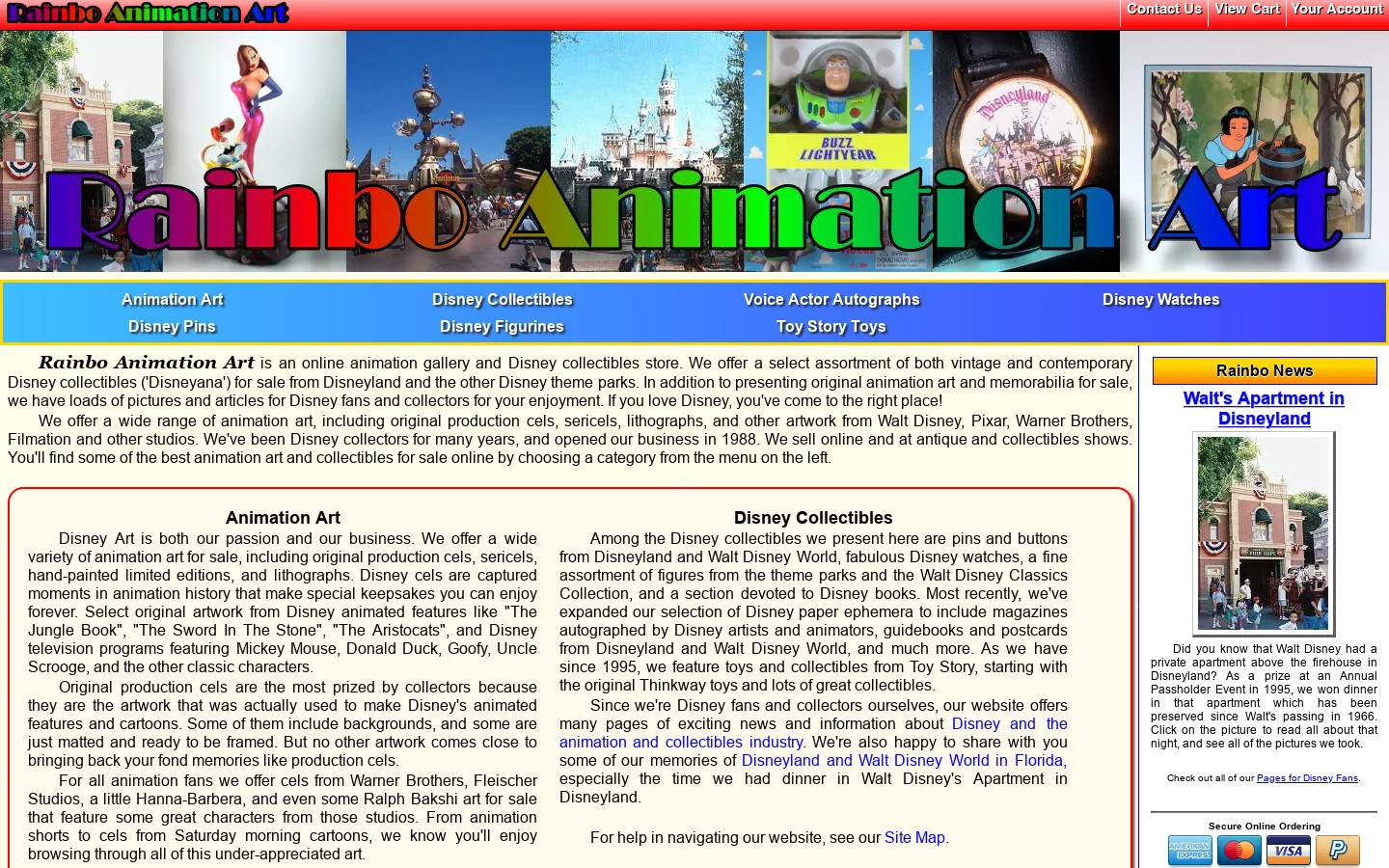 Rainbo Animation Art Homepage screenshot