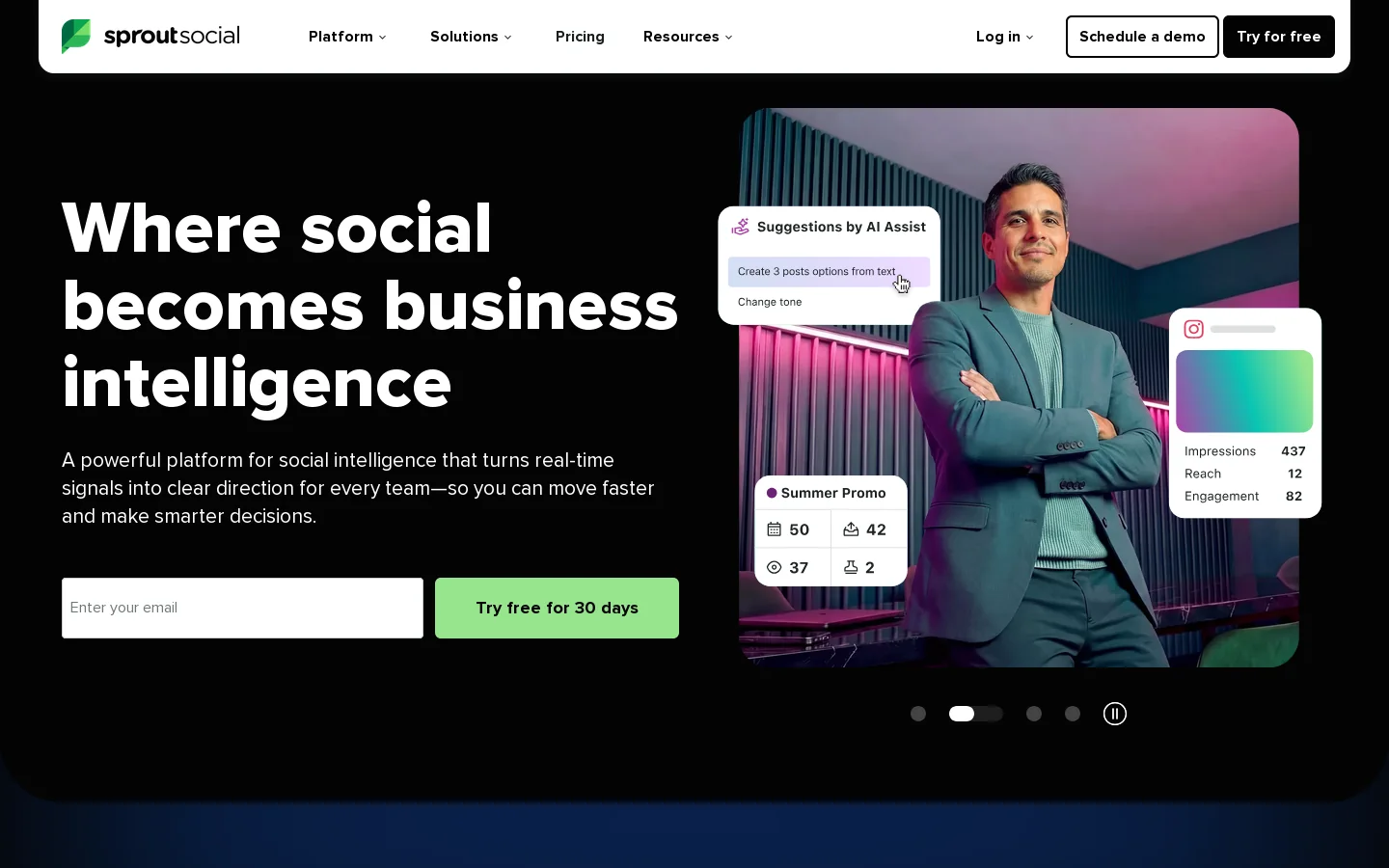 Sprout Social Homepage screenshot