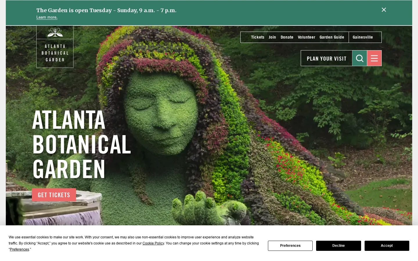 Atlanta Botanical Garden | Botanical Gardens in Atlanta and Gainesville Homepage screenshot