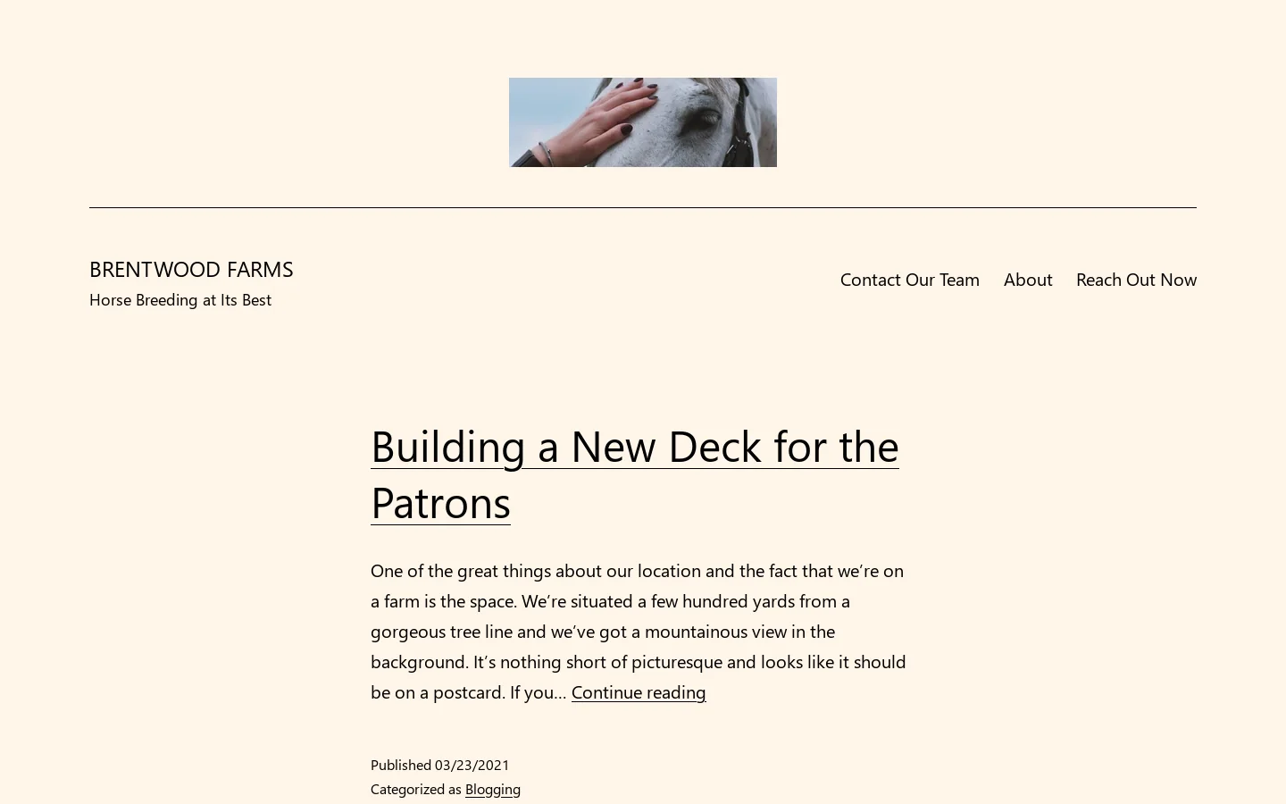 Brentwood Farms Homepage screenshot