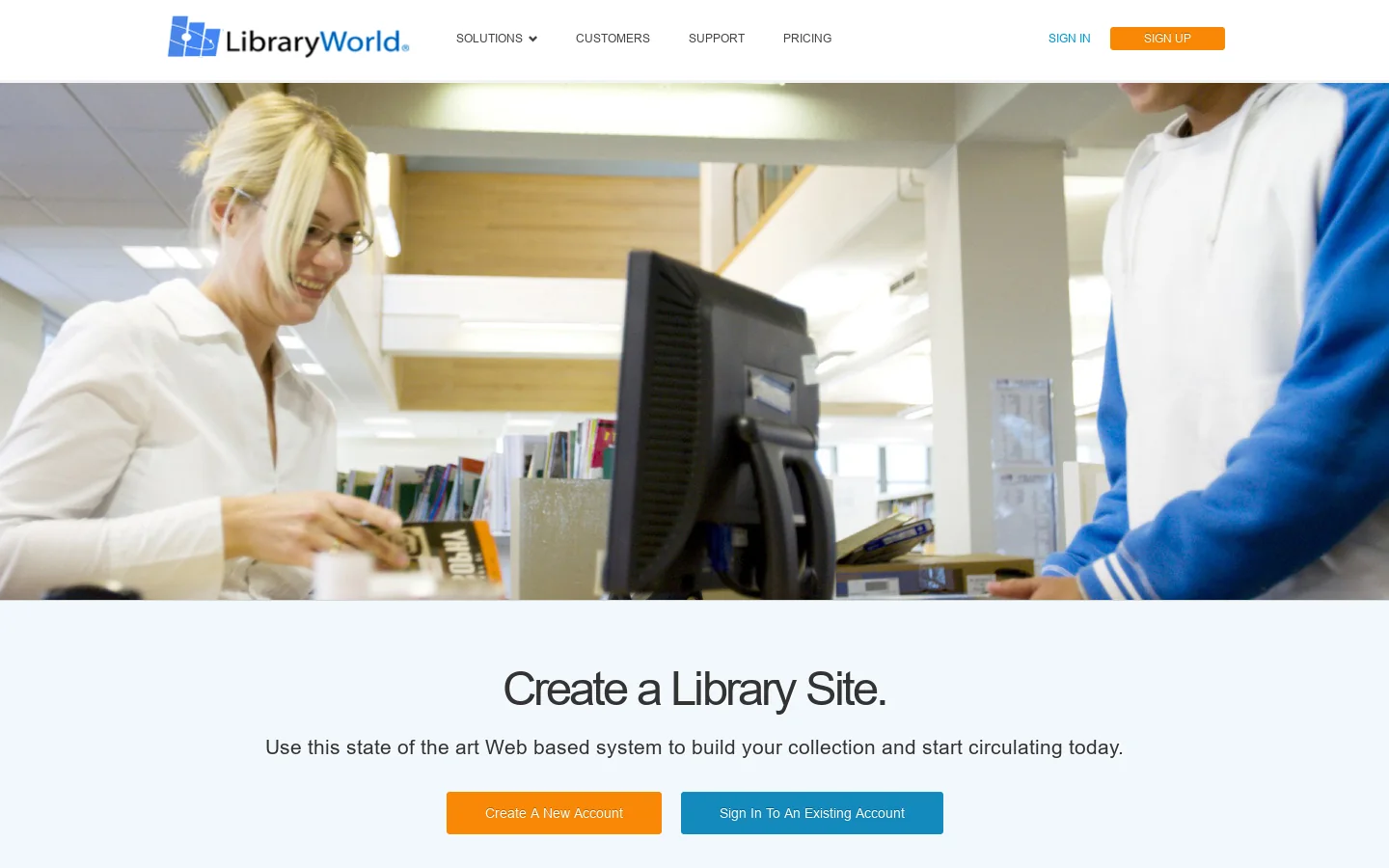 LibraryWorld Homepage screenshot
