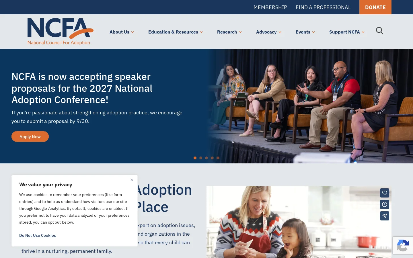 Home - National Council For Adoption Homepage screenshot