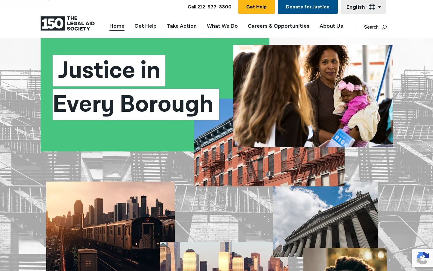 The Legal Aid Society: Justice in Every Borough Homepage screenshot