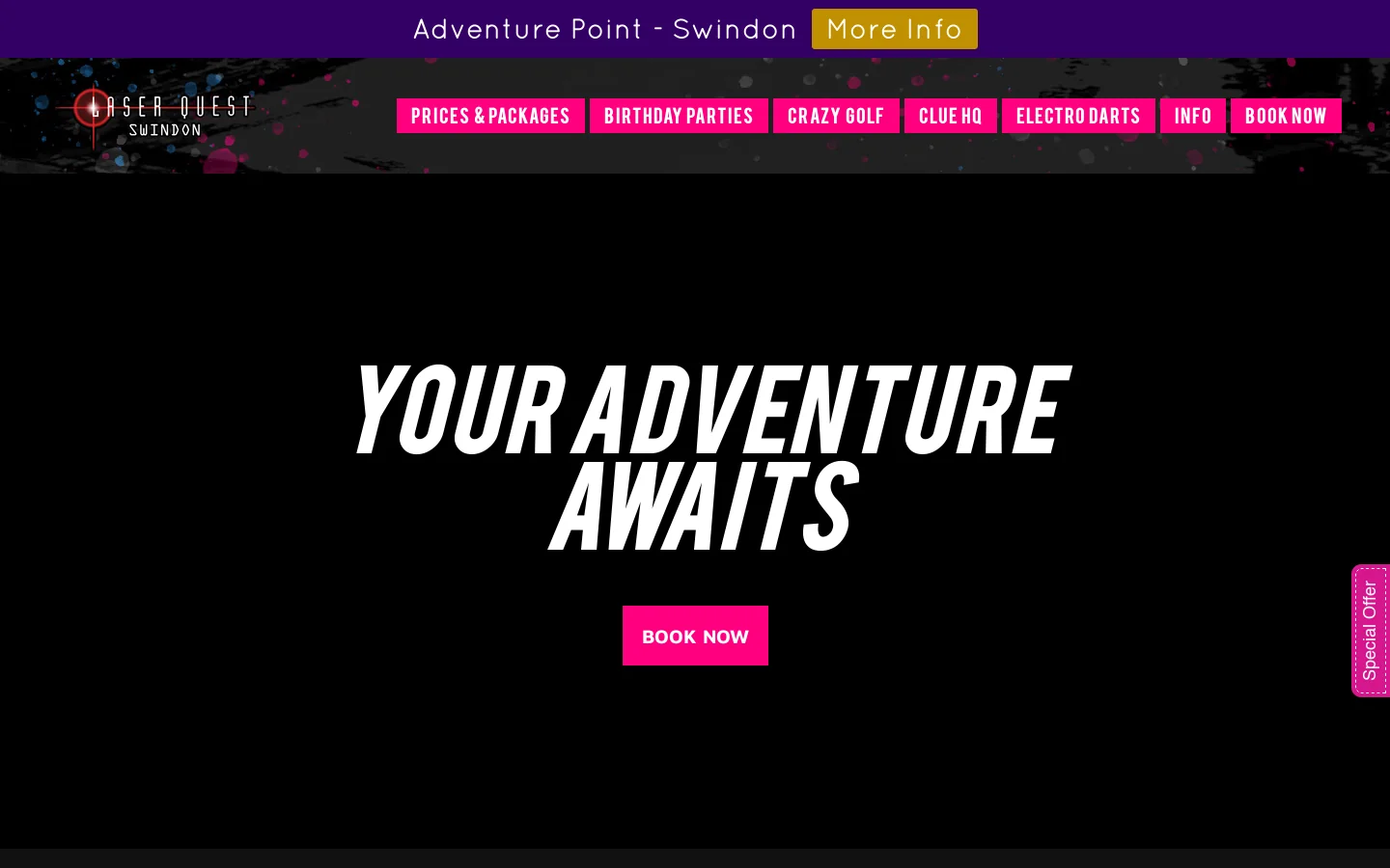 Laser Quest Swindon: The Ultimate Space Adventure! - Home Homepage screenshot
