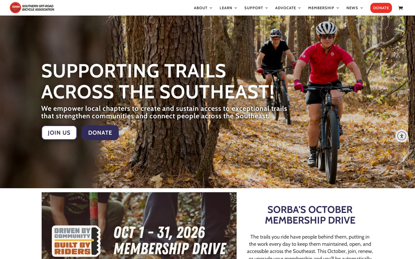 SORBA Homepage screenshot