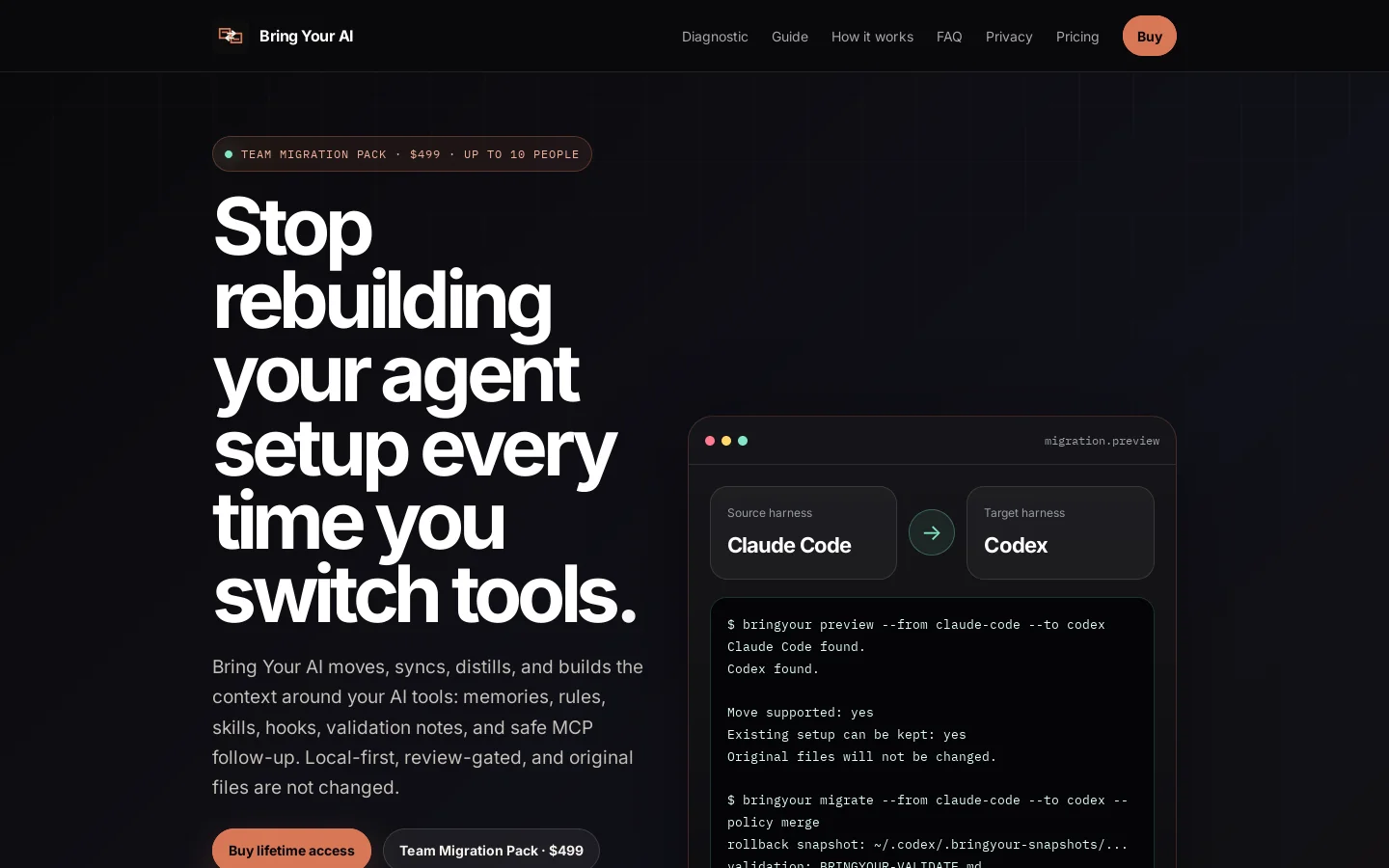 Bring Your AI Homepage screenshot