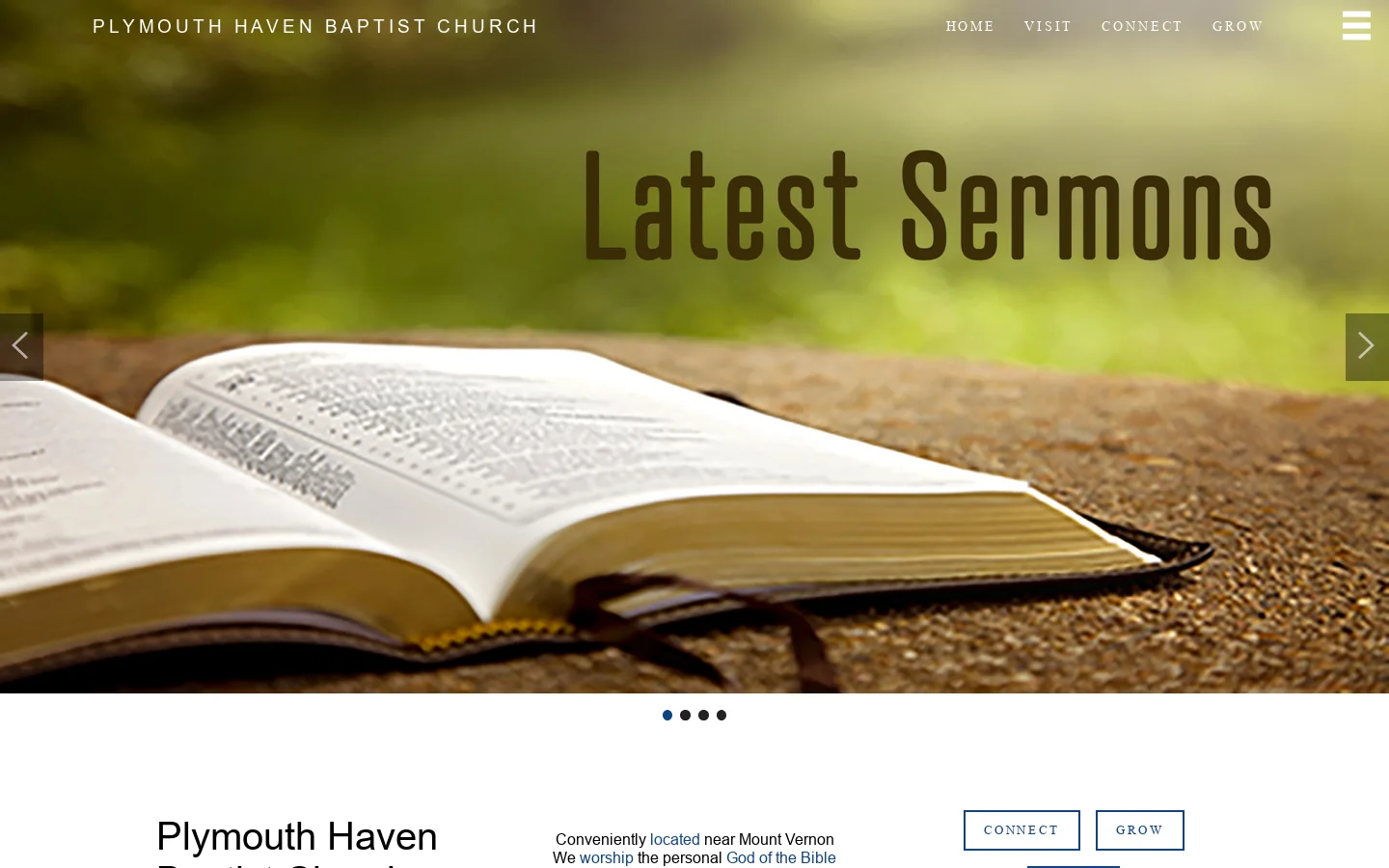 Plymouth Haven Baptist Church Homepage screenshot