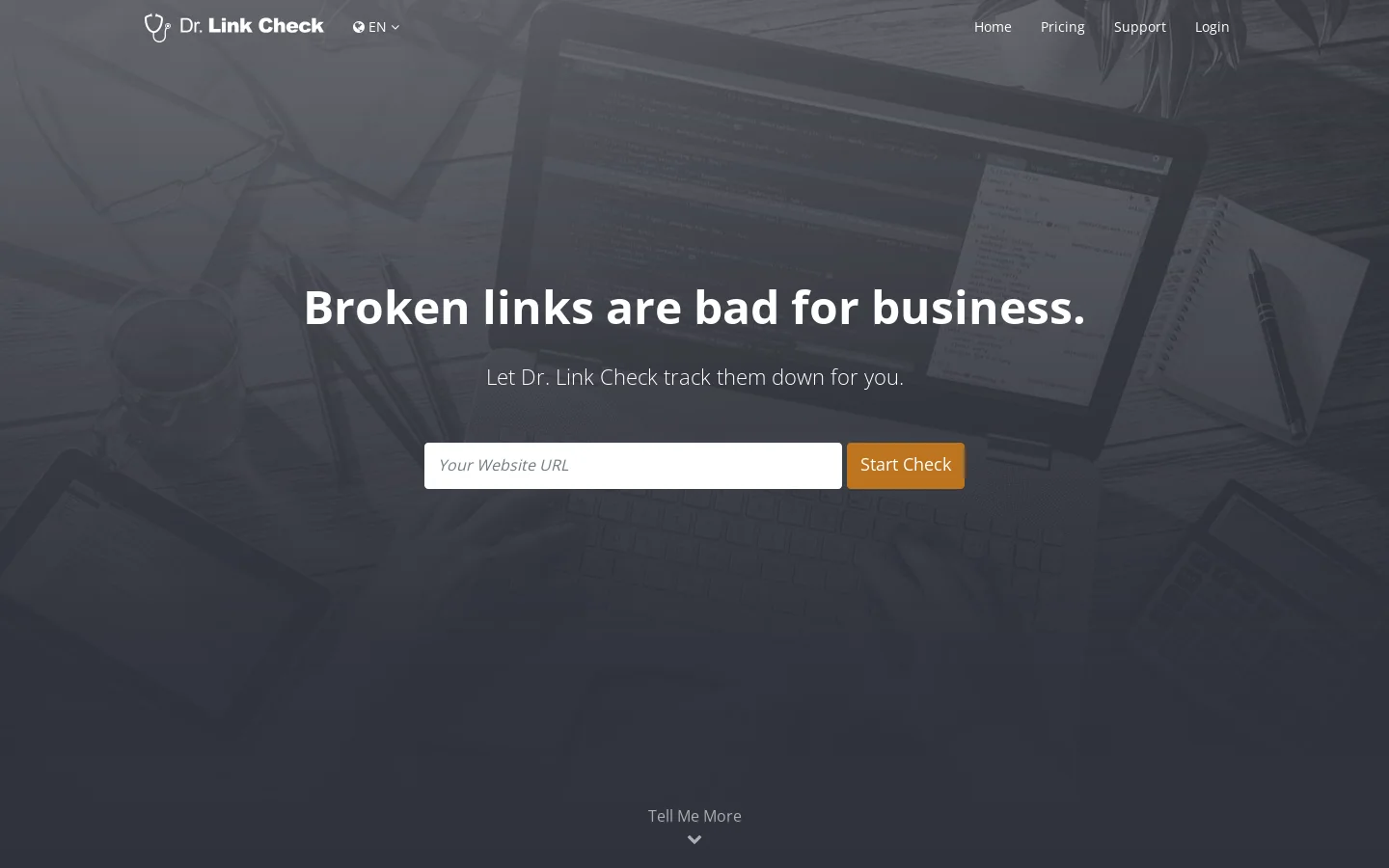 Dr. Link Check Homepage screenshot