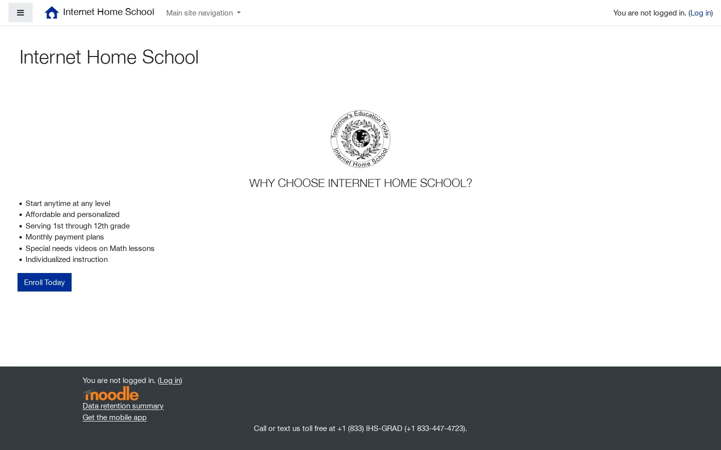 Internet Home School Homepage screenshot