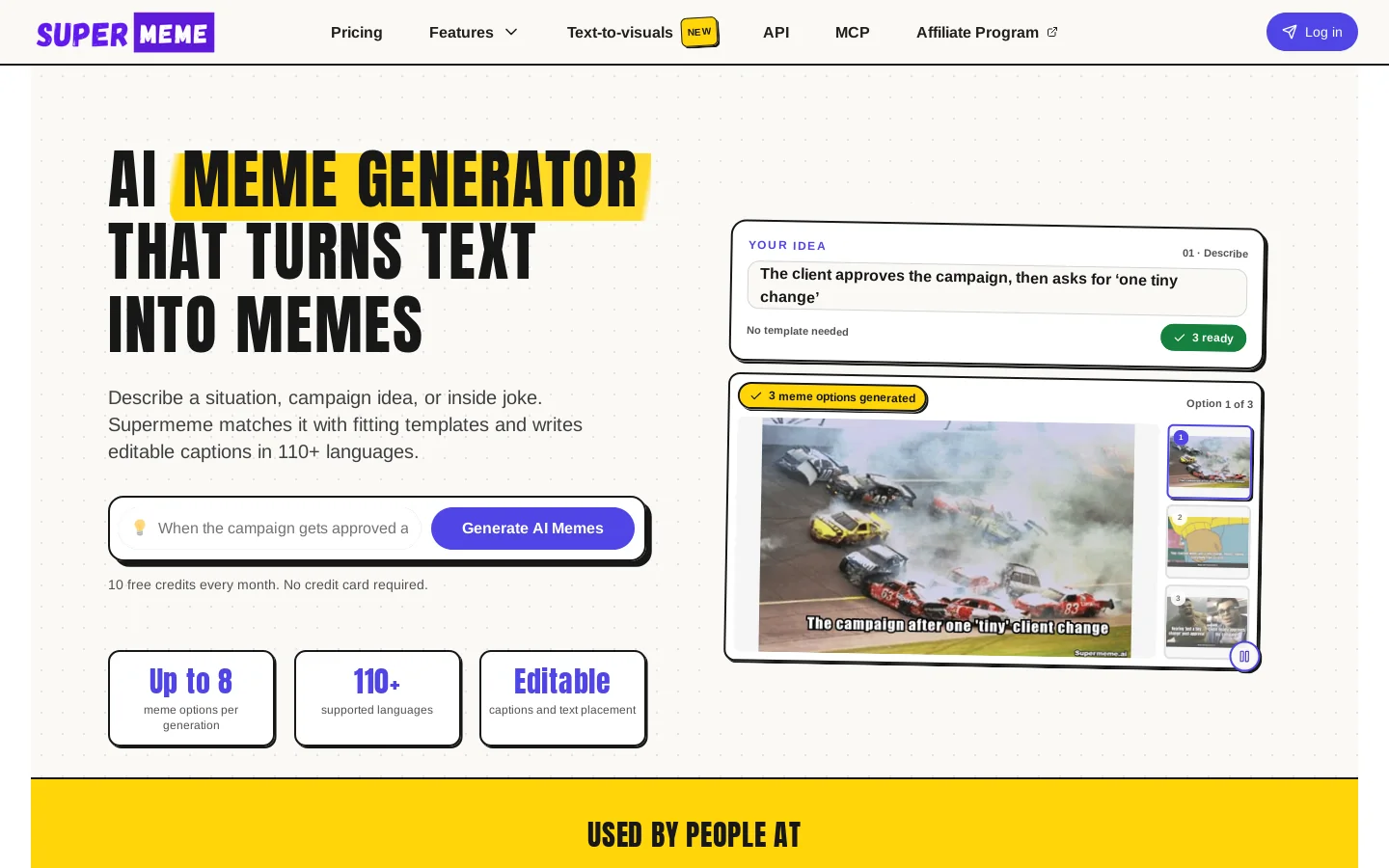 Supermeme.ai Homepage screenshot