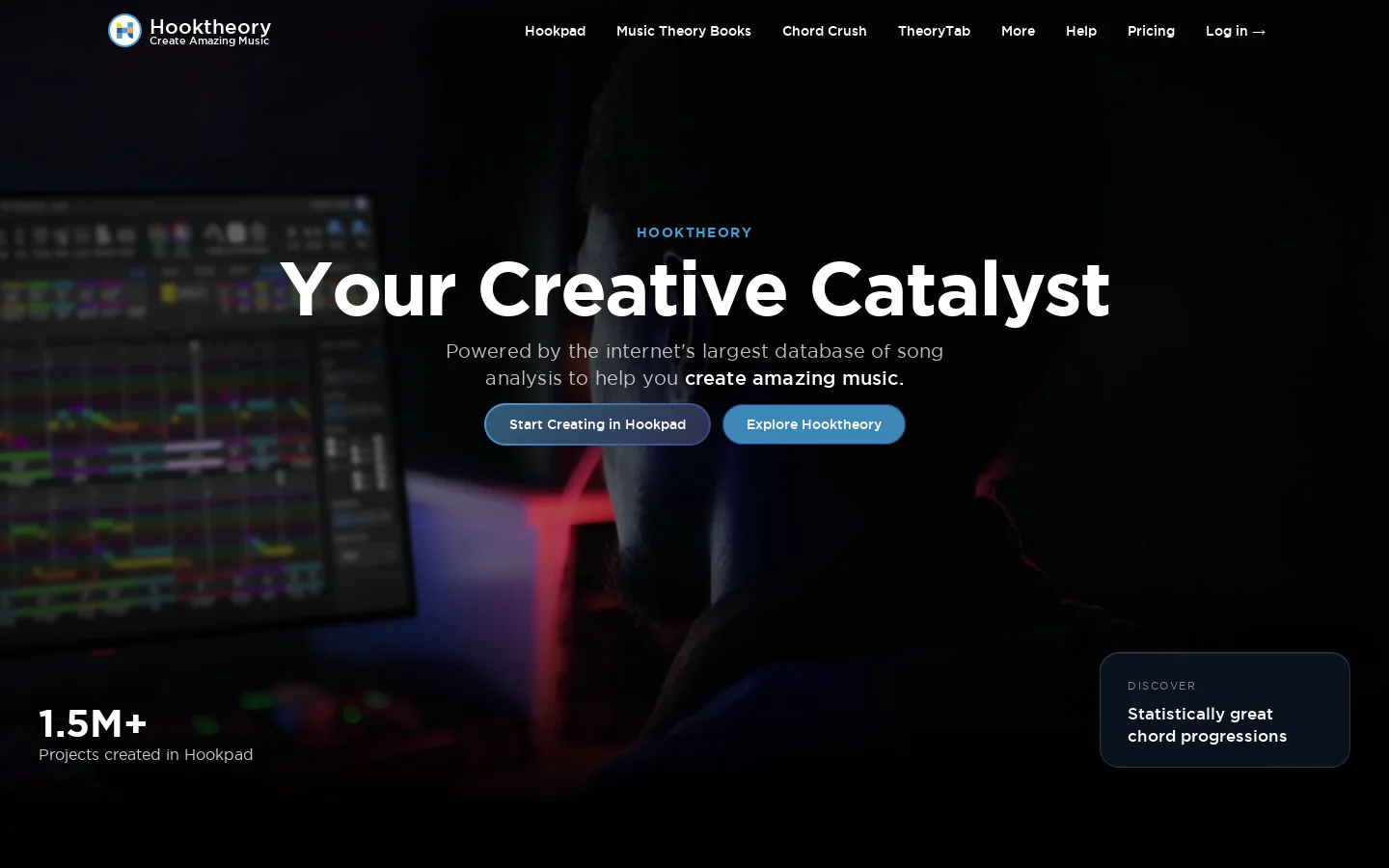 Hooktheory Homepage screenshot