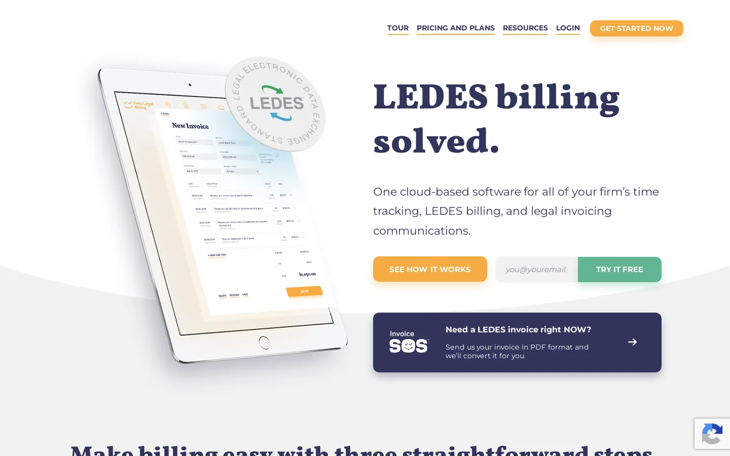 Easy Legal Billing Homepage screenshot