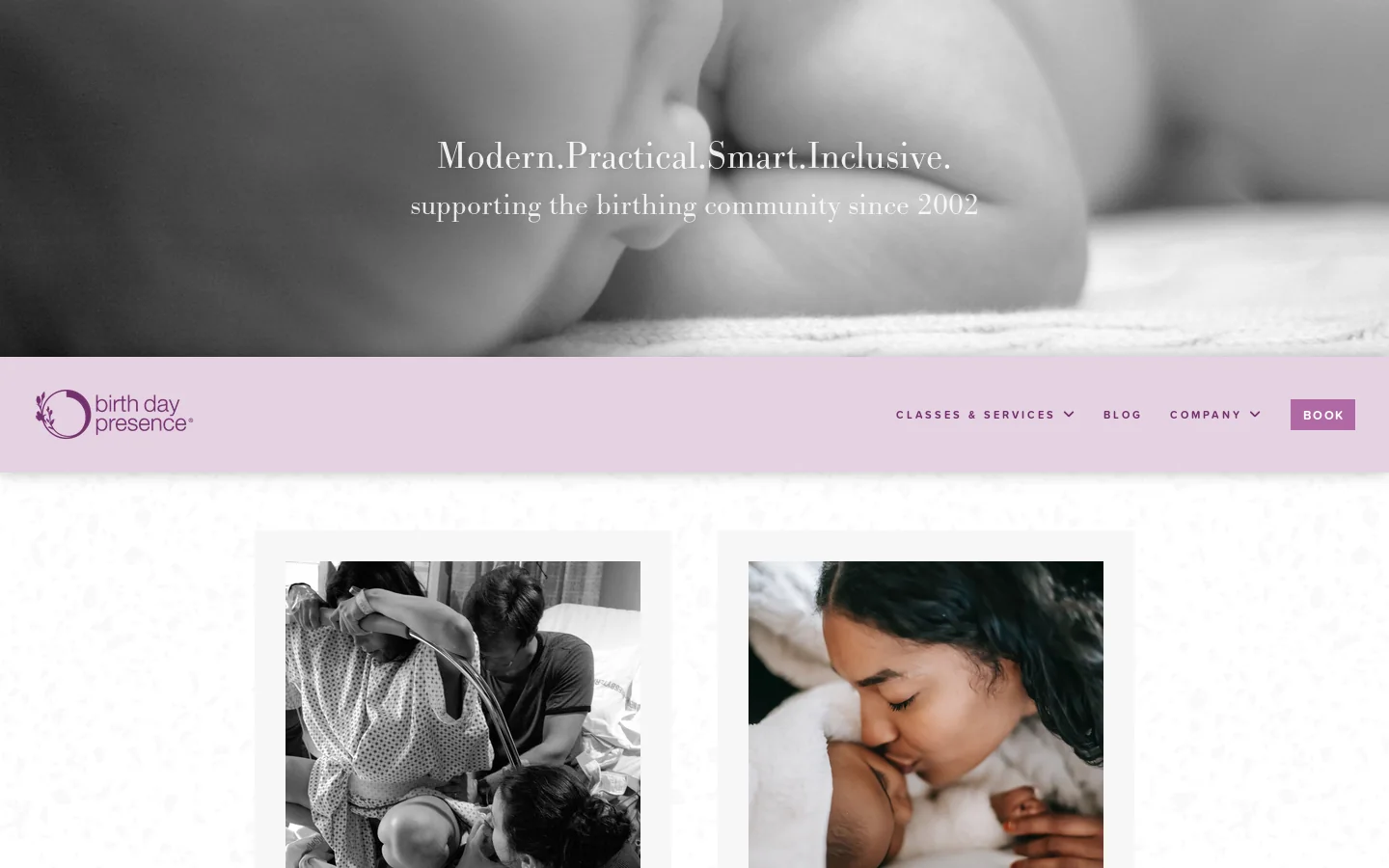Birth Day Presence Homepage screenshot