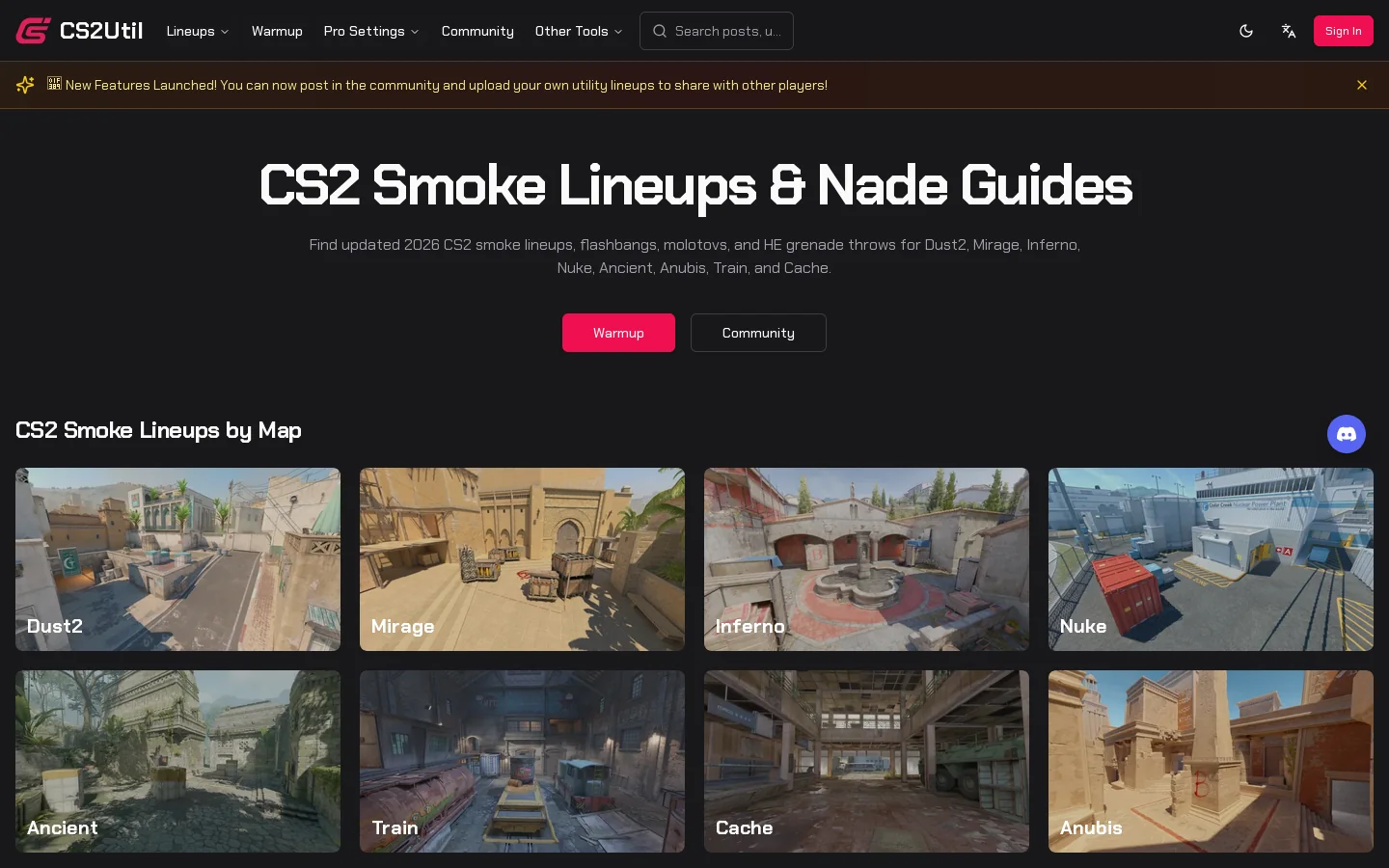 CS2UTIL Homepage screenshot