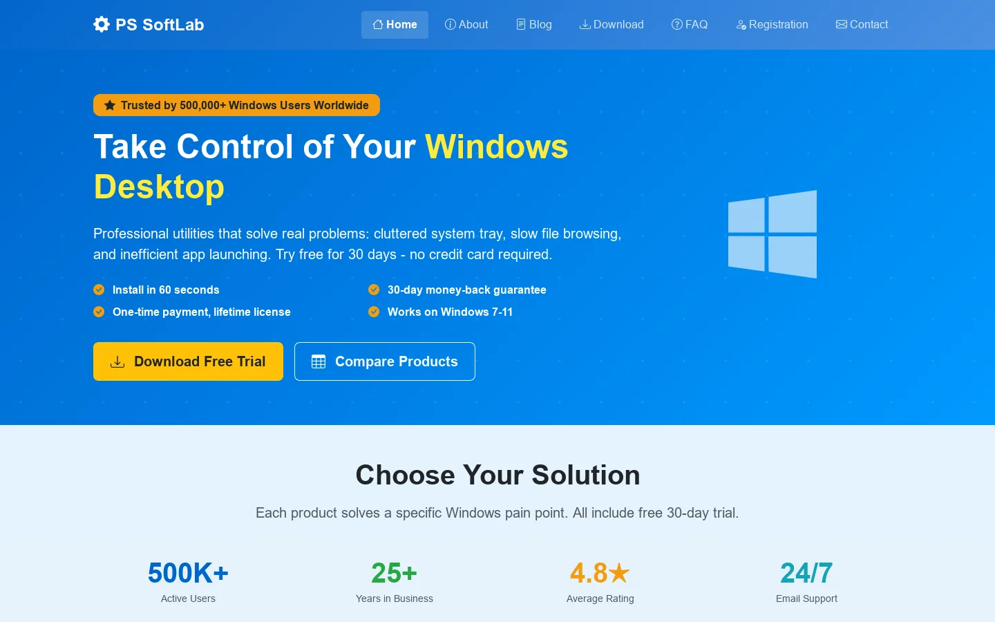PS SoftLab Homepage screenshot