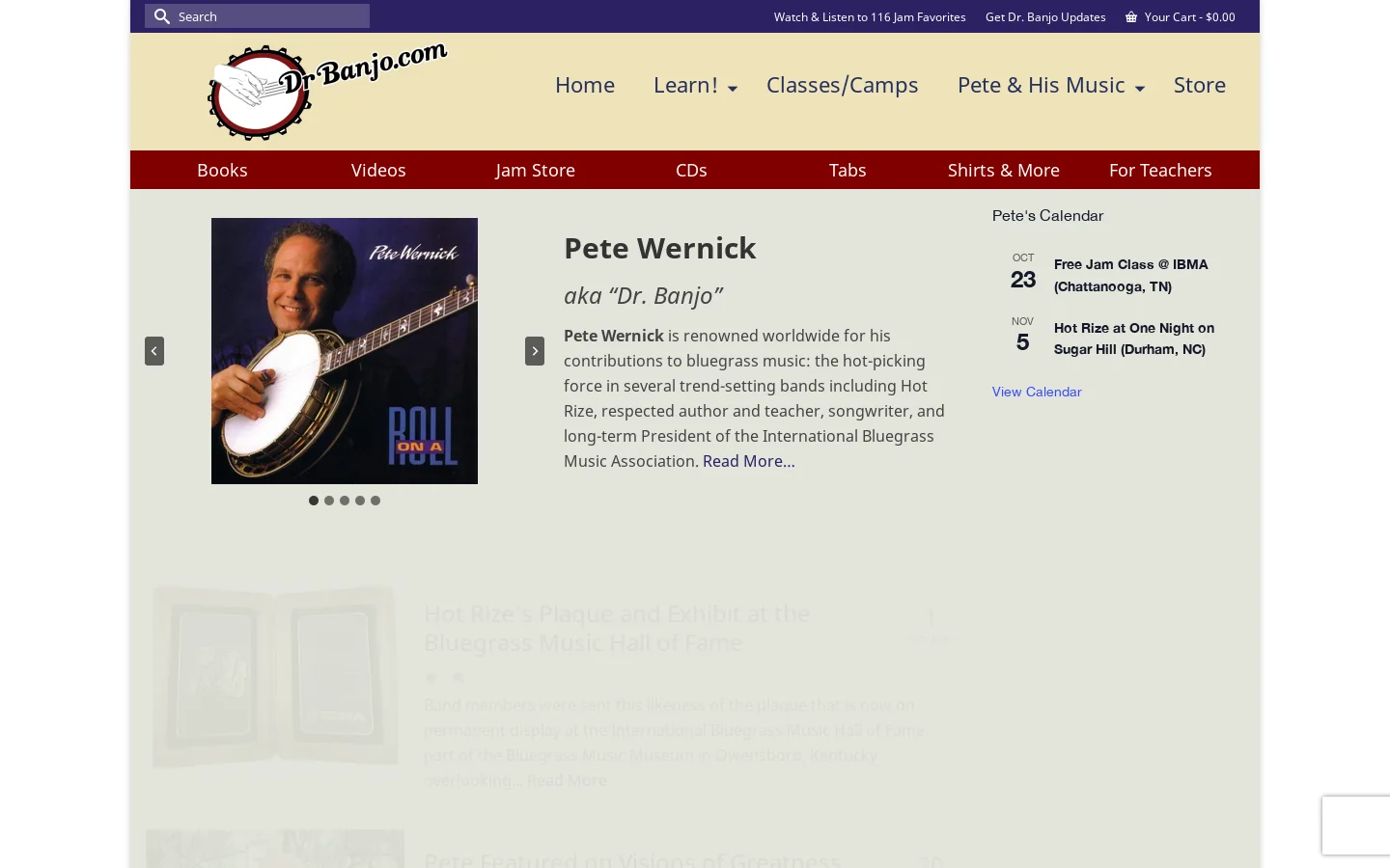 Dr. Banjo Homepage screenshot