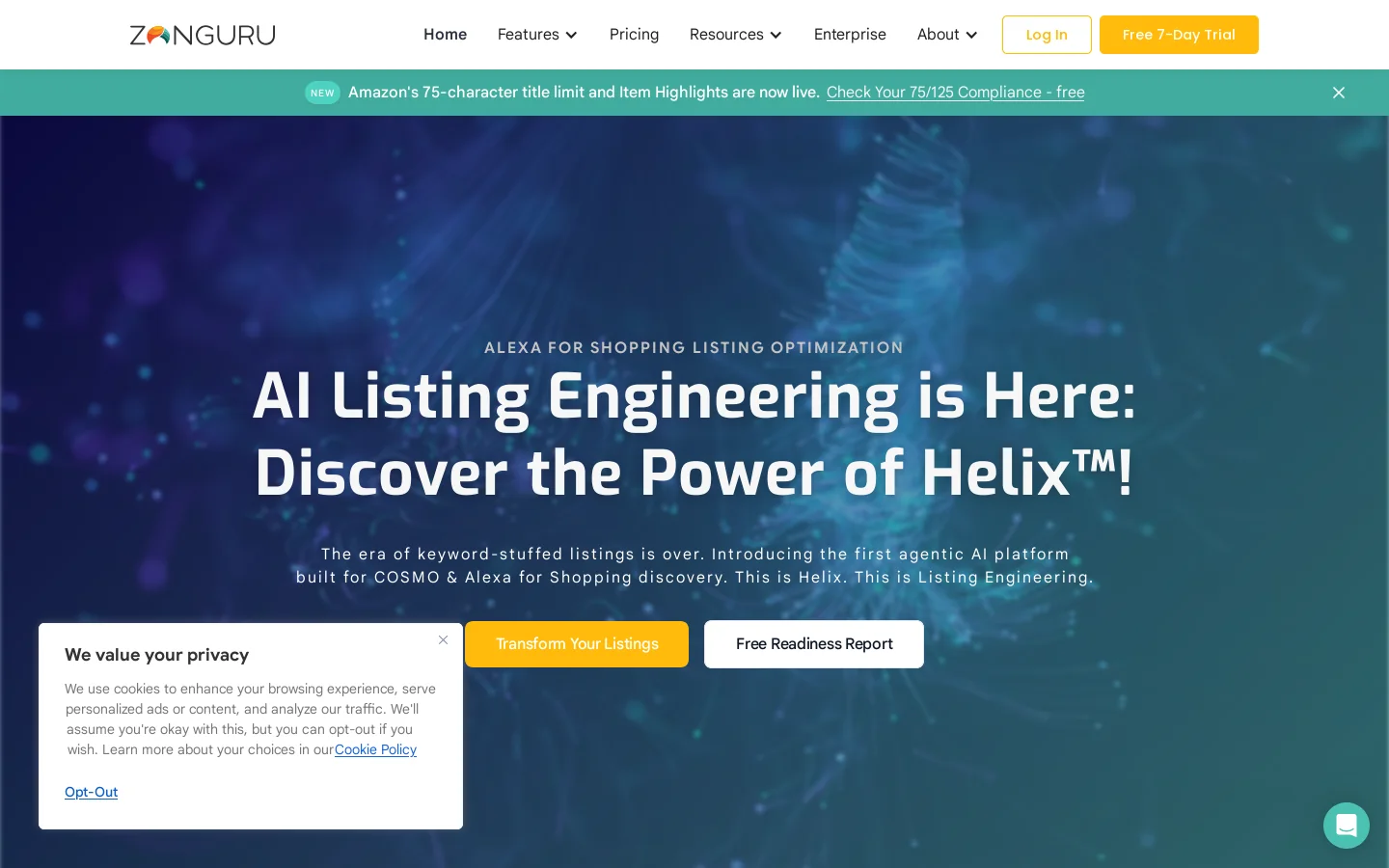 ZonGuru Homepage screenshot