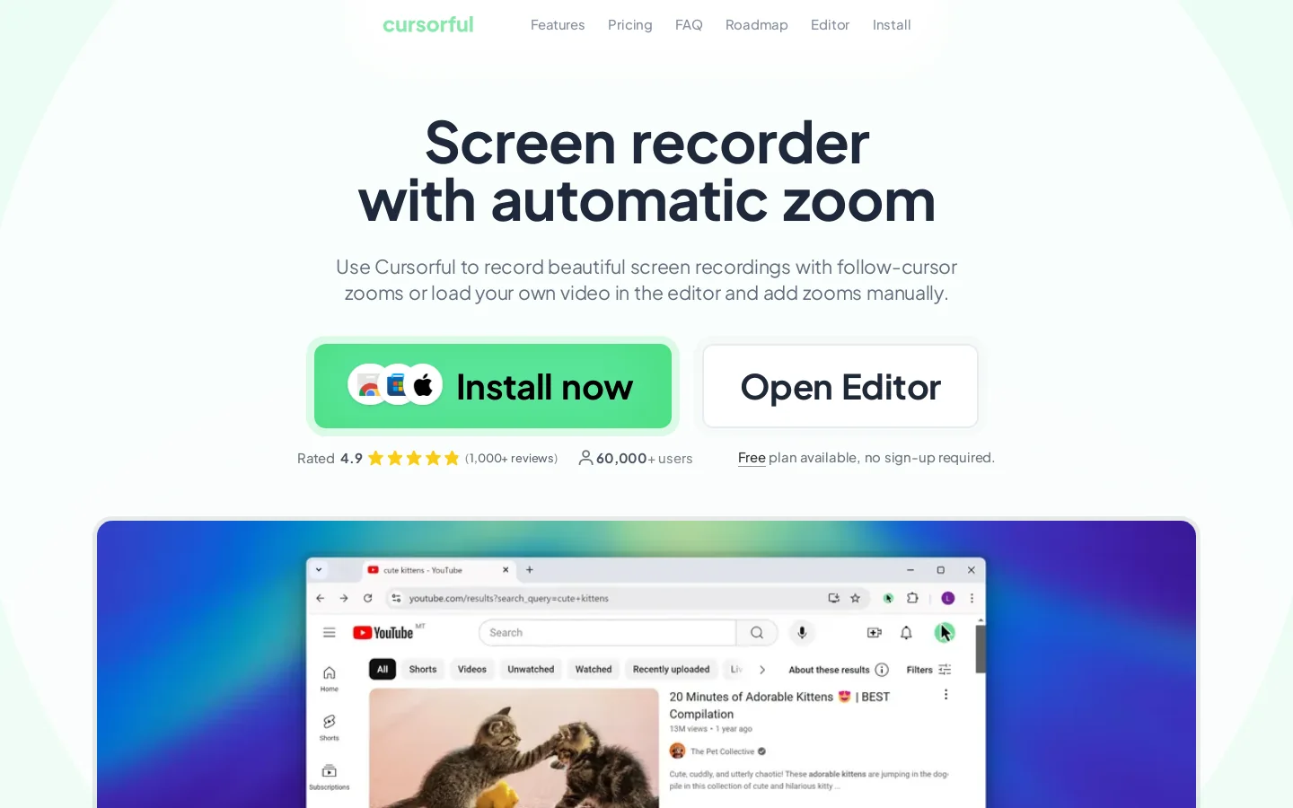 Cursorful Homepage screenshot