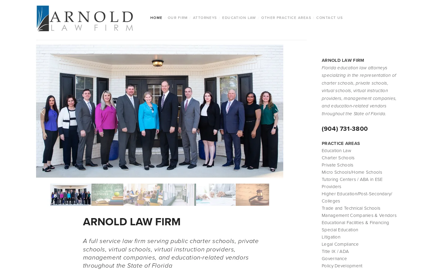 Arnold Law Firm | Florida School Attorneys Homepage screenshot