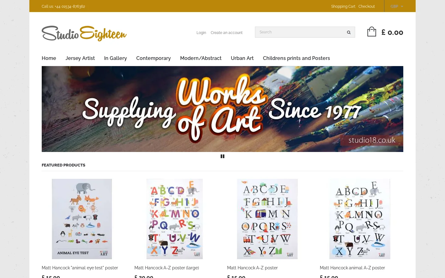 Studio 18 Homepage screenshot