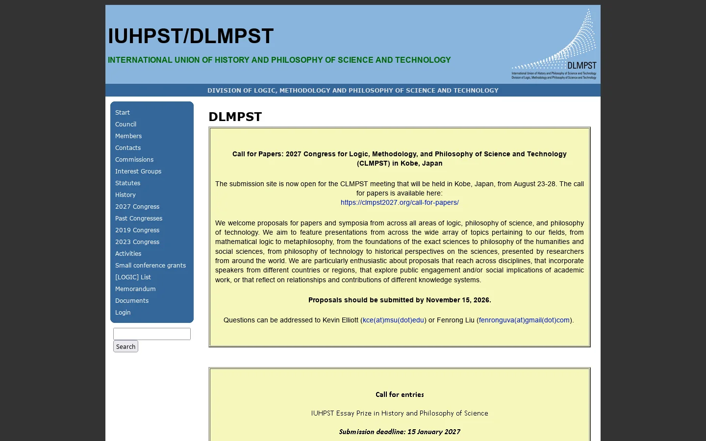 DLMPST Homepage screenshot