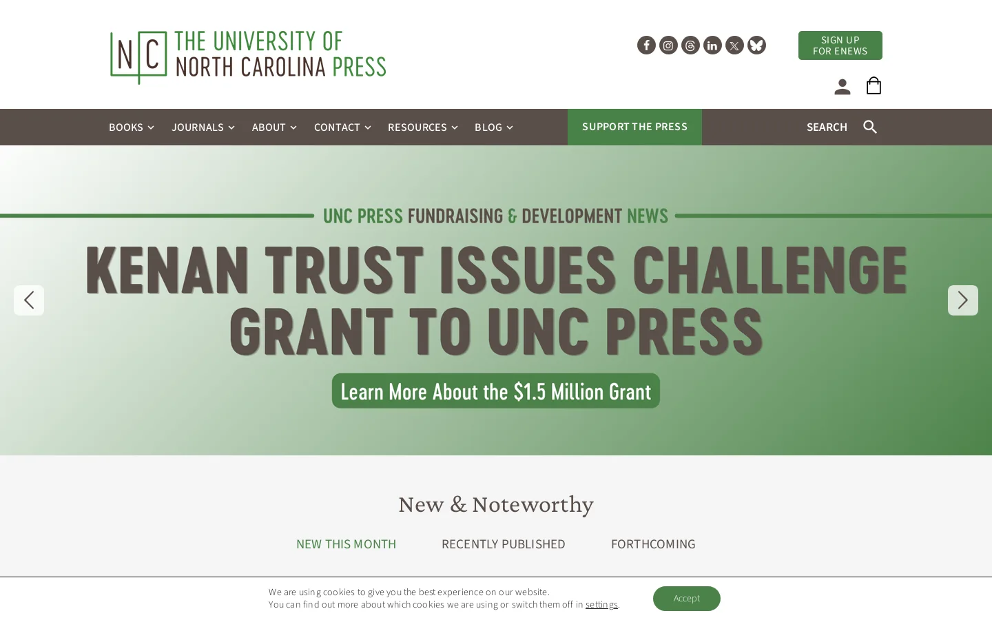 Home - The University of North Carolina Press Homepage screenshot
