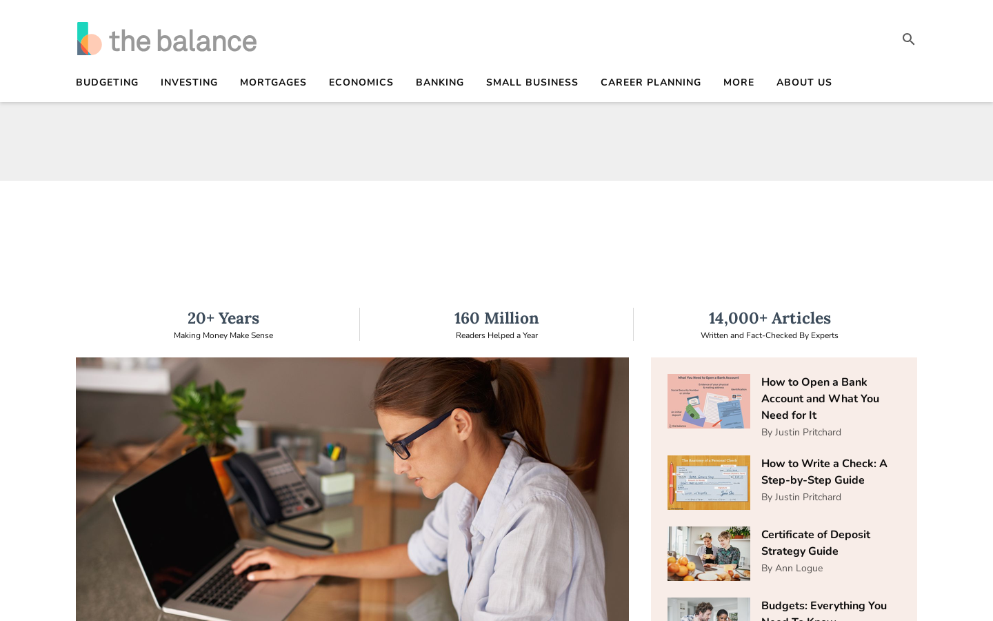 The Balance - Make Money Personal Homepage screenshot