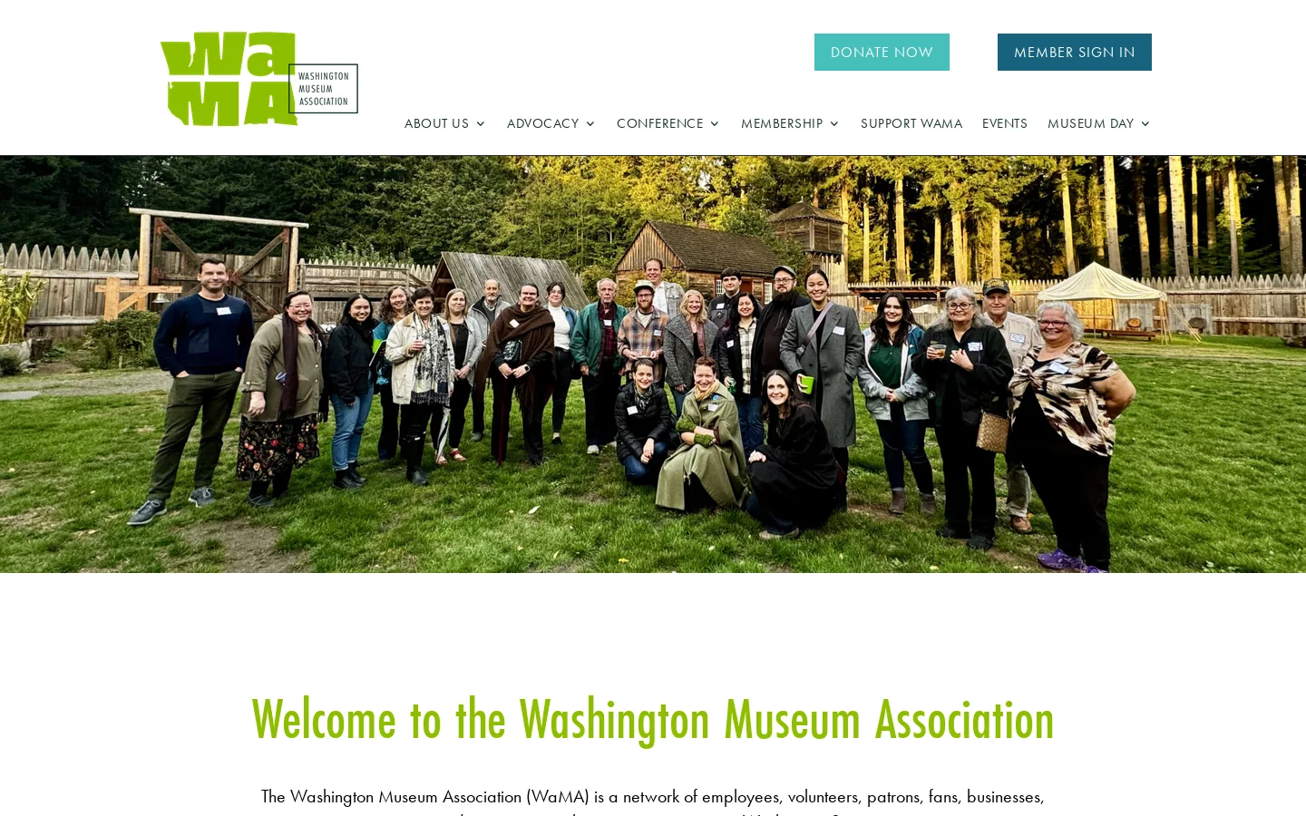 Washington Museum Association Homepage screenshot
