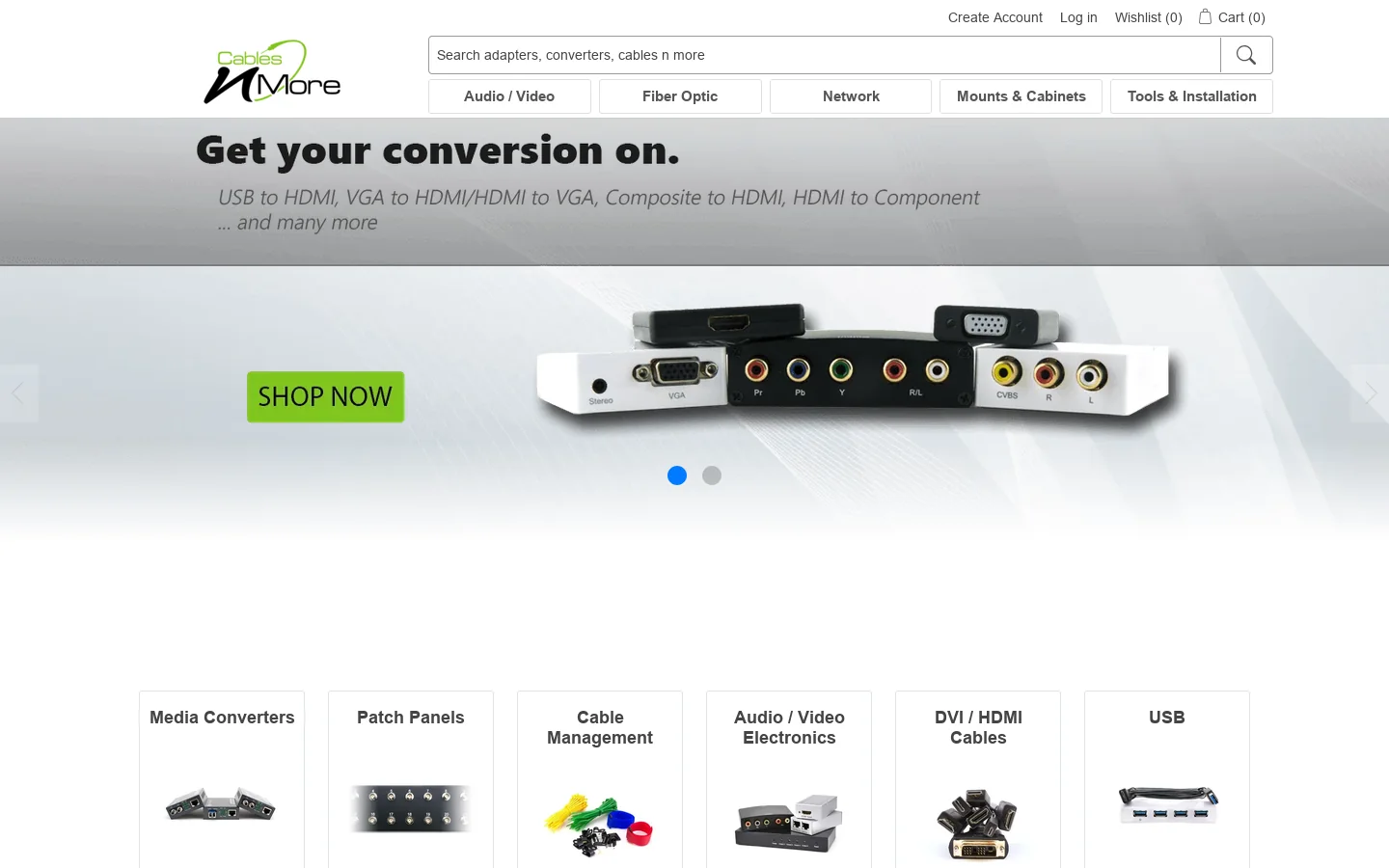 Cables N More Homepage screenshot