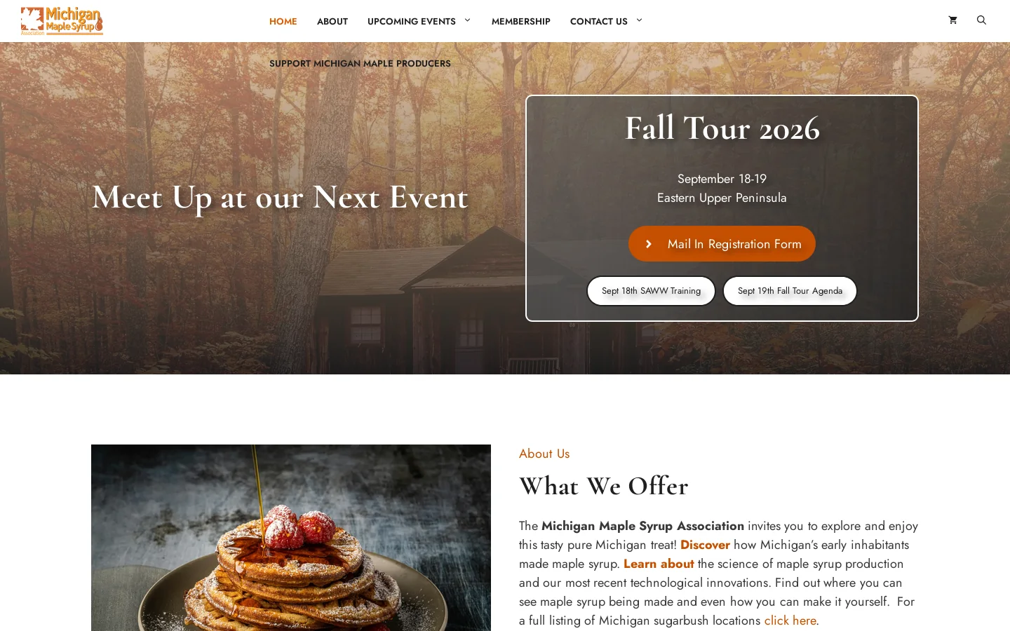 Michigan Maple Syrup Association Homepage screenshot