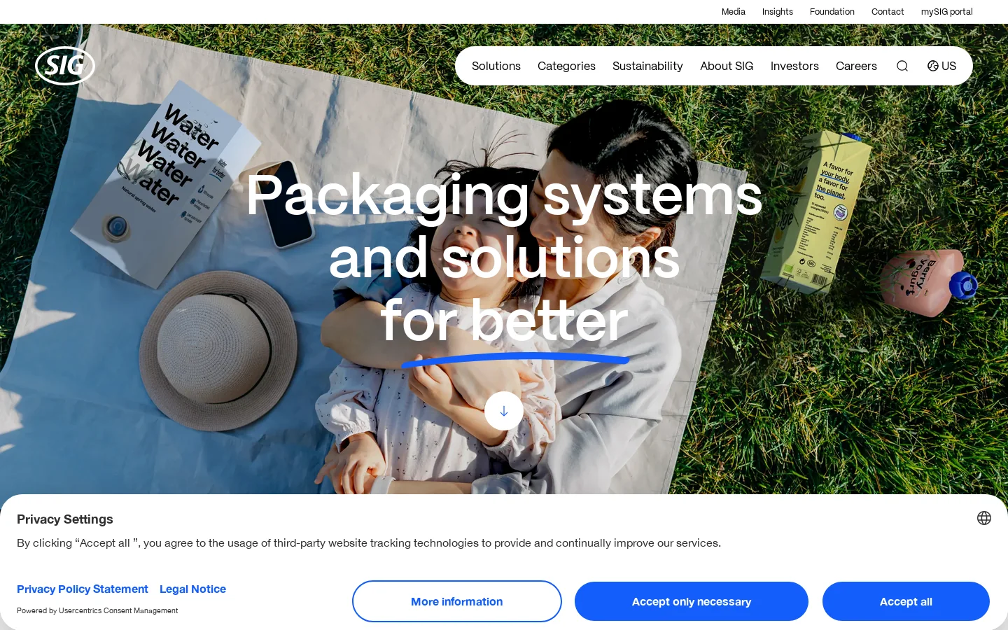 SIG Homepage screenshot